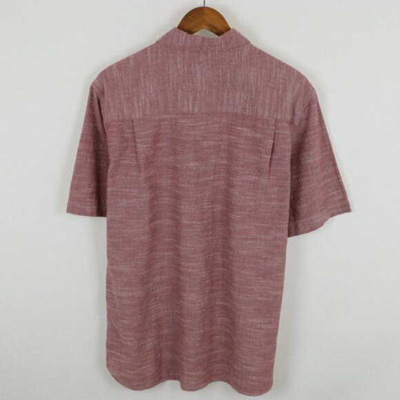 Woolrich Men's Medium Red Heather Cotton Casual Short Sleeve Button Up Shirt - Picture 3 of 8